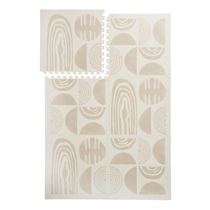 Super 1 Inch Thick Premium Quality Exercise & Baby Foam Play Mats - Expandable & Large Non-Toxic Odorless Floor Mat - 6 Tiles Spacious 6x4ft - Peel-Resistant - Desert Sand
