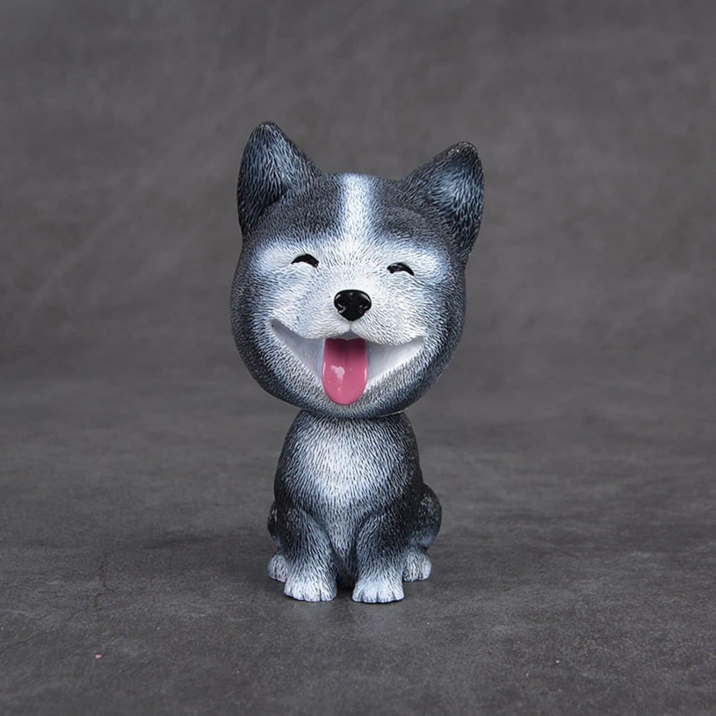 Resin Bobbing Head Dog Figurines Mini Bobblehead Puppy for Home Office Desk Car Dashboards Decor Ornaments (Husky)