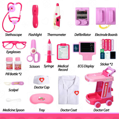 Liberry Toddlers Doctor Kit Toy for Girls Boys Ages 2 3 4 5, Pink