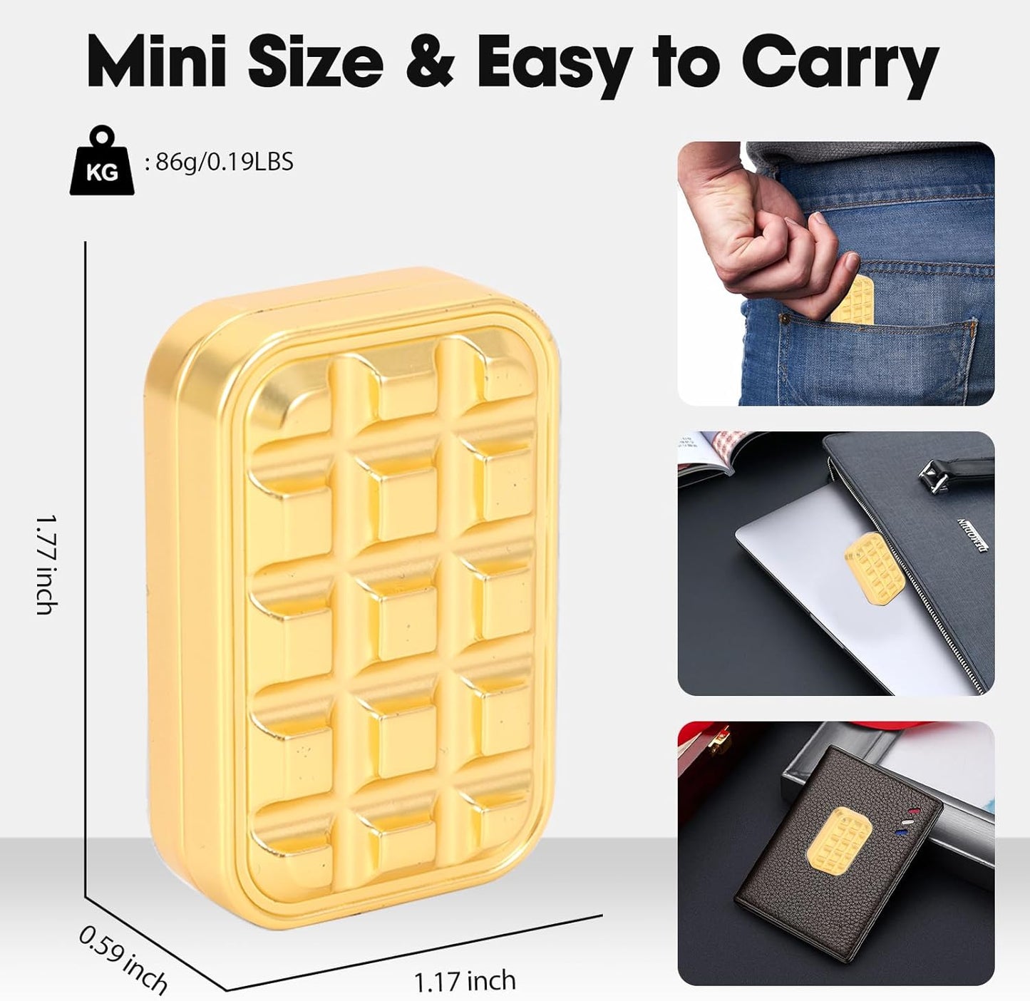 Fidget Slider for Adults - Brick Slider Metal Fidget Toys, Anxiety/ADHD/Annoy Relieving EDC Metal