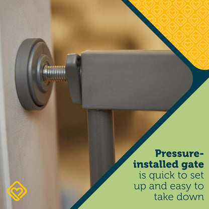 Safety 1st Walk Through Baby Gate with Door, Adjustable Pressure Mount Lift, Dog Gates, Fits 29"-38" Wide, 1-Pack, Silver