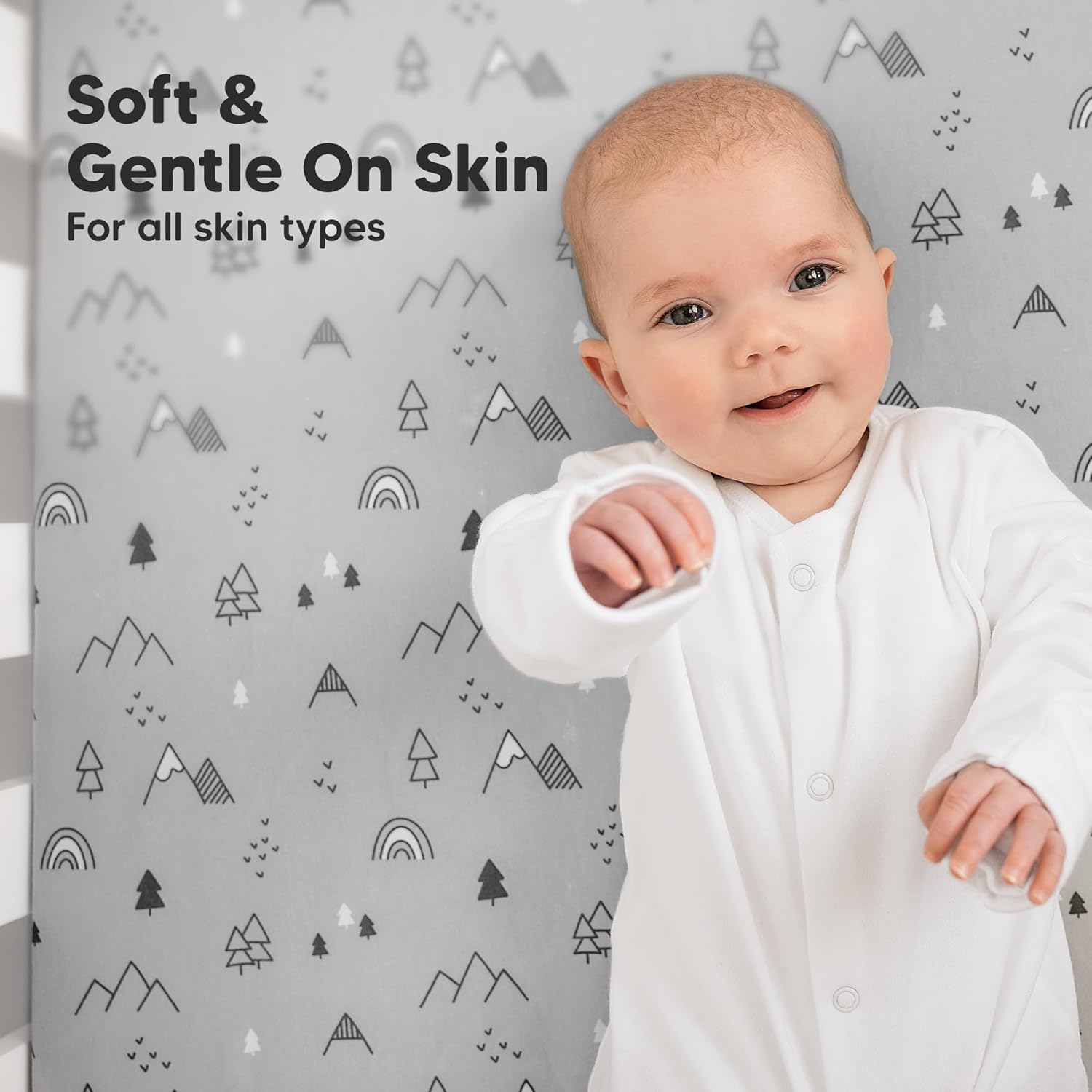 KeaBabies 2-Pack Organic Crib Sheets for Boys, Girls - 52x28 Fitted Crib Mattress Sheet Neutral