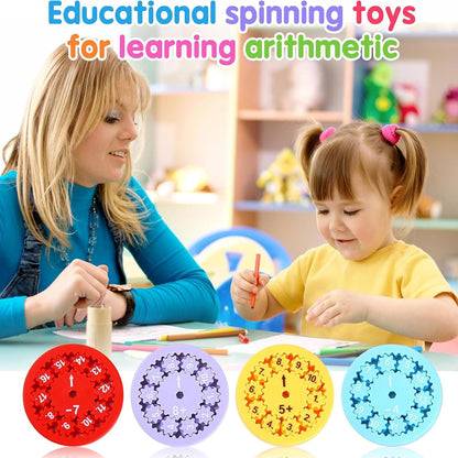 Math Fidget Spinners, Cool Math Fidget Spinners Toys, Funny Number Fidget Toy Learning Game, Multiplication Chat Game Fidget Toys for Adults Kids (Mix 18Pcs)