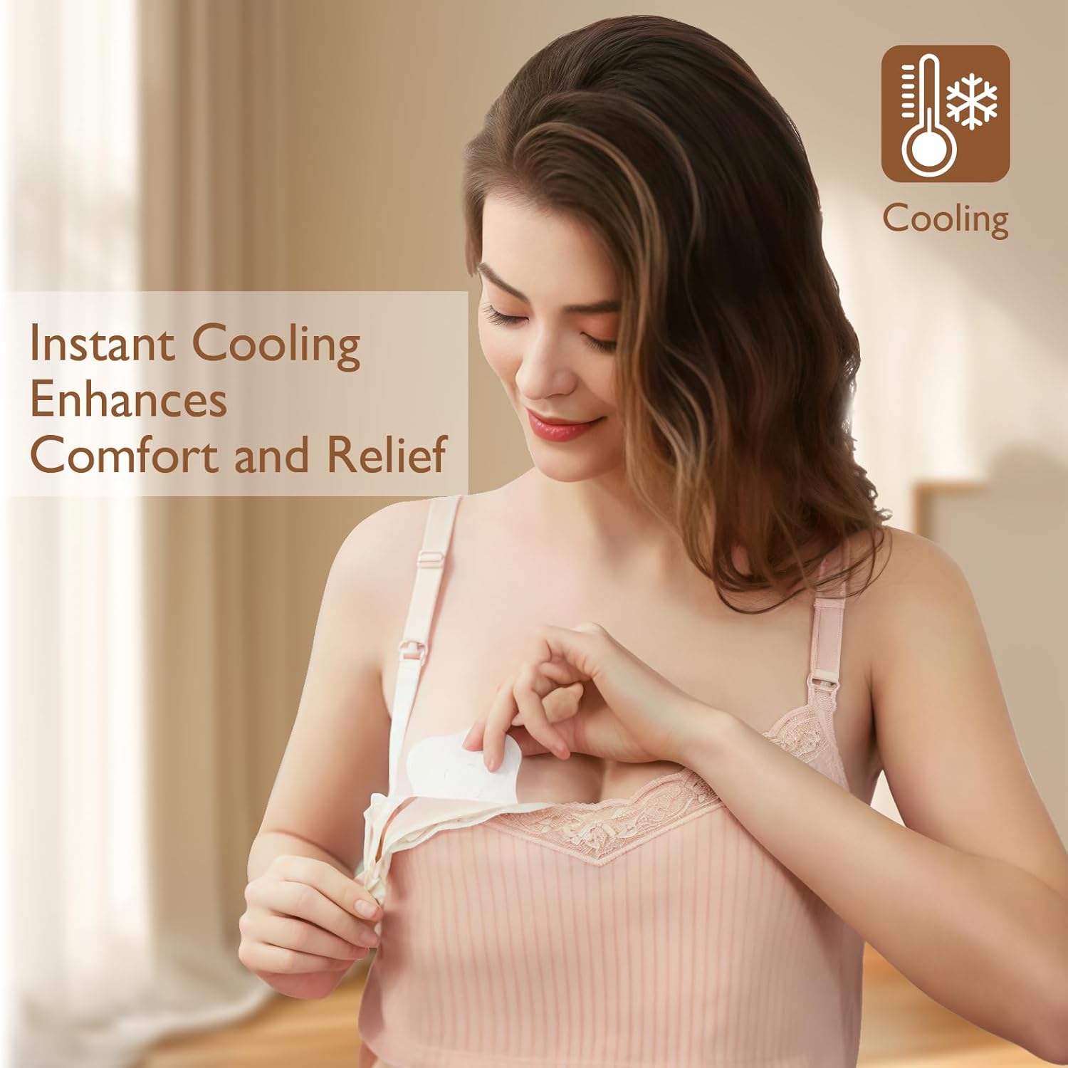 Hydrogel Nipple Gel Pads for Breastfeeding: Soothing Nursing Pads Reusable Instant Cooling Relief |