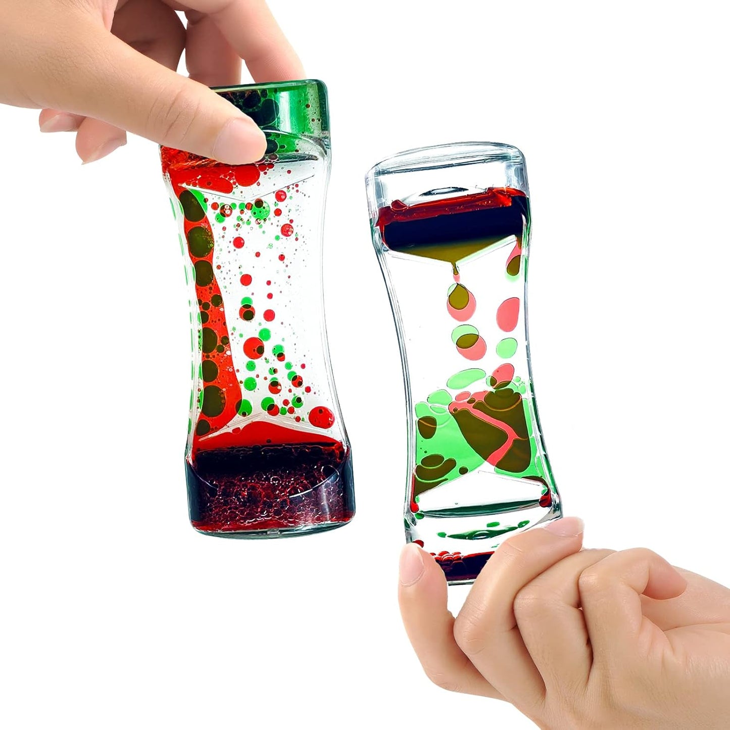 Liquid Motion Bubbler Timer Set of 9 Great Desktop Liquid Timer for Fidget Toy, Rainbow Water Timer for Autism, Activity, Drip Oil Motion Bubble Toy Sensory Play for Office Home Desk Décor