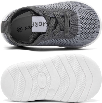 MORENDL Toddler Shoes Baby Walking Sock Shoes Infant Sneakers 0-4 Years Boy Girl Barefoot Tennis Shoe Non-Slip Brethable