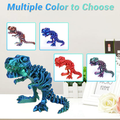 3D Printed Dinosaur Bones Tyrannosaurus Rex Skeleton with Movable Joints, 3D Model Skull T-Rex, Flexible Articulated Dinosaur Fidget Toys Adults for Autism/ADHD