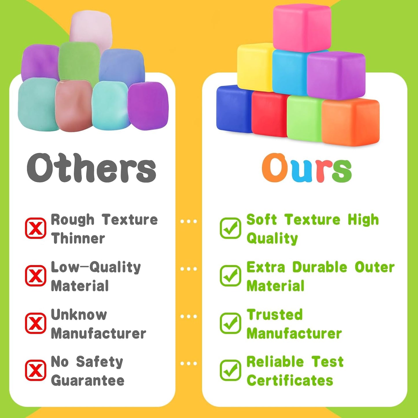 Fidget Toys Stress Cube, 24Pcs Stress Balls Bulk for Kids and Adult, Slow Rising Stress Ice Cube