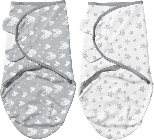 Biloban Baby Swaddles 0-3 Months for Boy Girls, Newborn, Organic Cotton Adjustable Blanket, Lovely