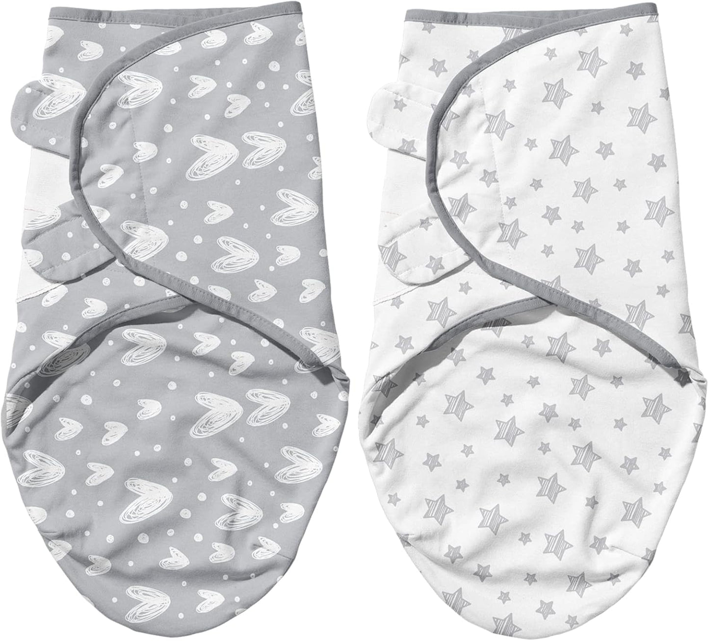 Biloban Baby Swaddle for Boys Girls, 3-6 Months, Cotton Blanket, Newborn Essentials, Lovely Grey