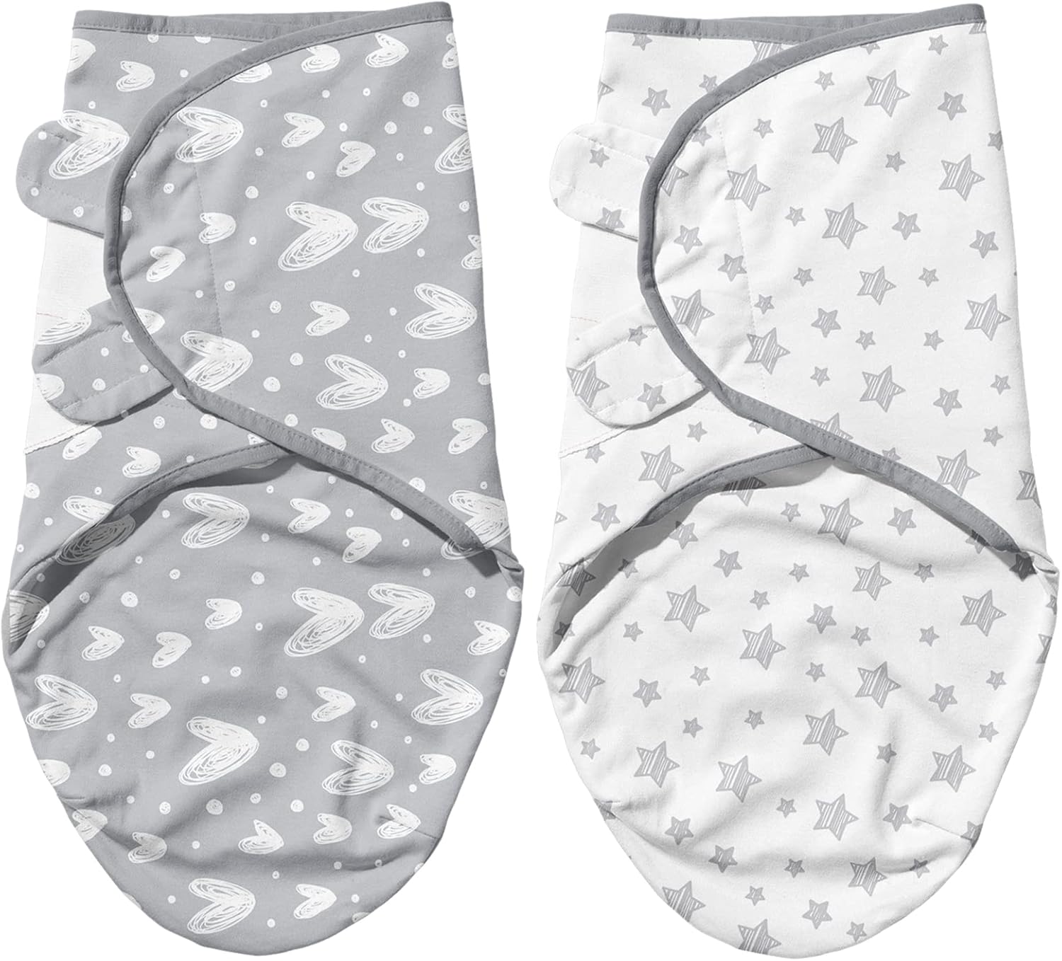 Biloban Baby Swaddle for Boys Girls, 3-6 Months, Cotton Blanket, Newborn Essentials, Lovely Grey