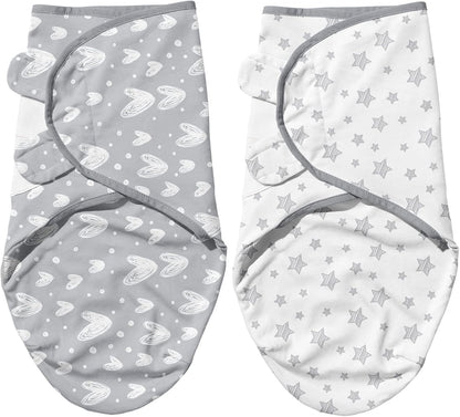 Biloban Baby Swaddle for Boys Girls, 3-6 Months, Cotton Blanket, Newborn Essentials, Lovely Grey