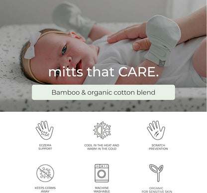 Goumi Baby Mitts, Anti-Scratch Newborn Mittens, Soft Stay-On Mitts, Succulent 3-6 Months