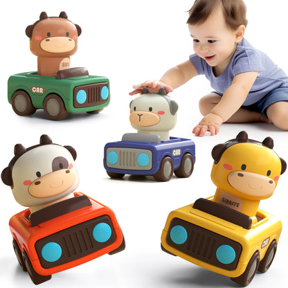 iPlay, iLearn Baby Press to Go Car Toys for Toddlers 1-3, 1 Yr Old Boy Gift