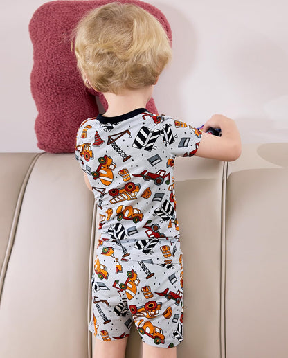 Bamboo Viscose Toddler Animal Pajamas Boys Girls Kids Cool Short Summer 12M-8Y Snug fit Pjs Set 2pcs
