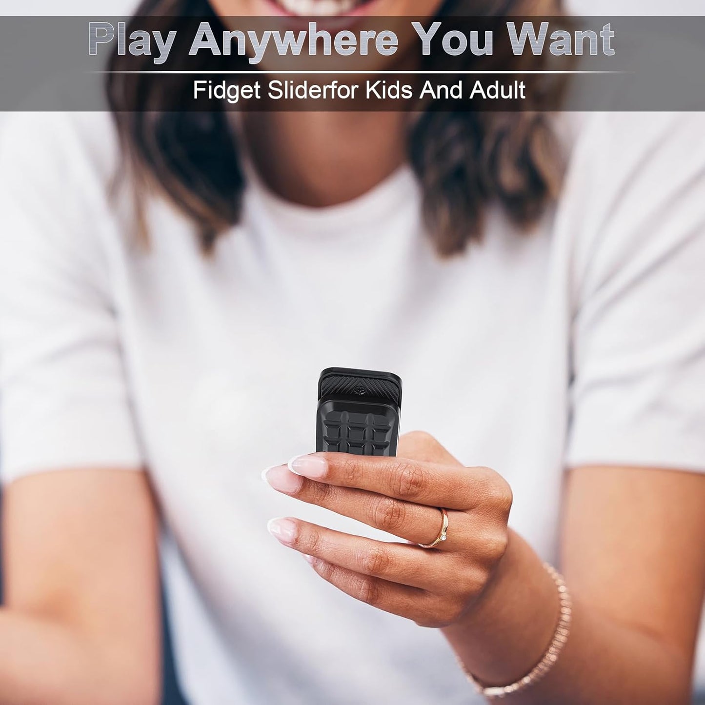 Fidget Slider EDC Adult Metal Fidget Toys ADHD Tool Anxiety Stress Relief Toys Fun Office Desk Toys Gifts for Boyfriend and Father (Silver)