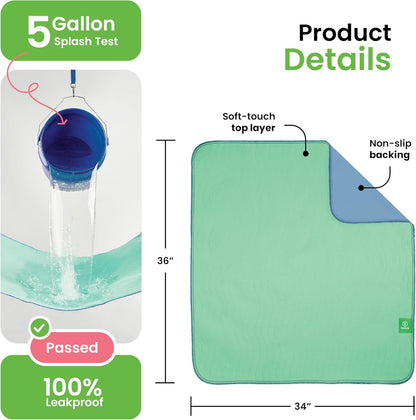 IMPROVIA® Washable Underpads, 34" x 36" (Pack of 6) - Heavy Absorbency Reusable Incontinence Pads