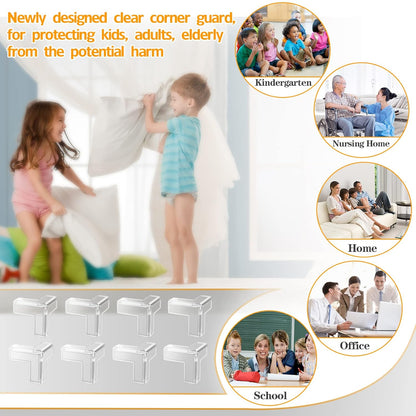 12 Pack Corner Protector, Clear Corner Guards Table Edge Protectors, Baby Safety Corner Bumpers Covers, Furniture & Sharp Corner Baby Proofing, T Shaped(1.4"x1.4" x1.4")