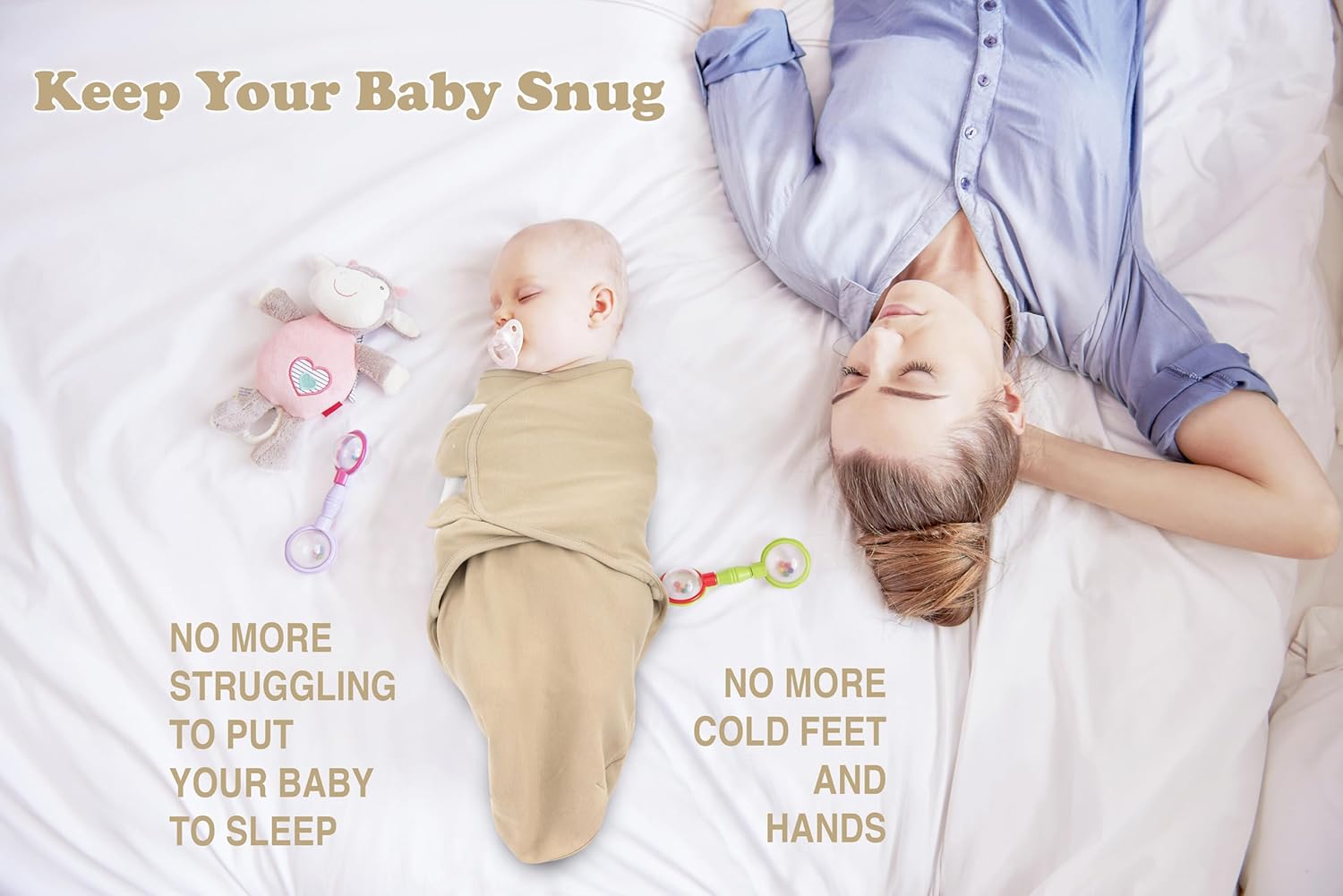 Bublo Baby Organic Preemie Swaddles 4-7 lbs - 3-Pack Premature Babies Swaddle Sleep Sack