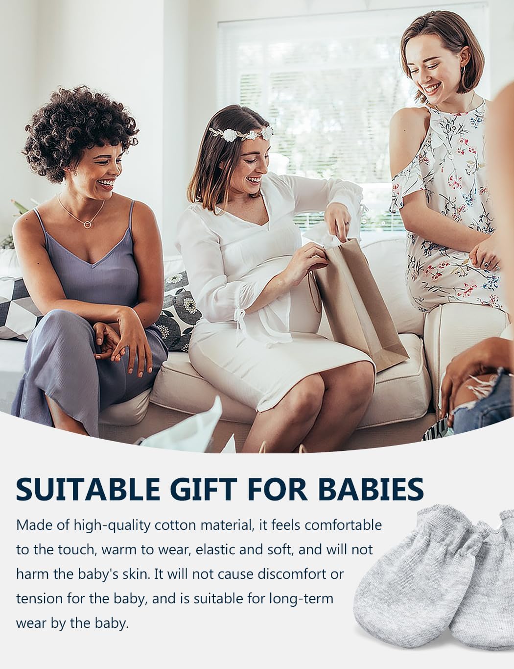 Cute Baby Mittens Newborn, No Scratch Baby Boy Mittens, Baby Girl Hat Gloves for Toddlers, Infant, Newborn