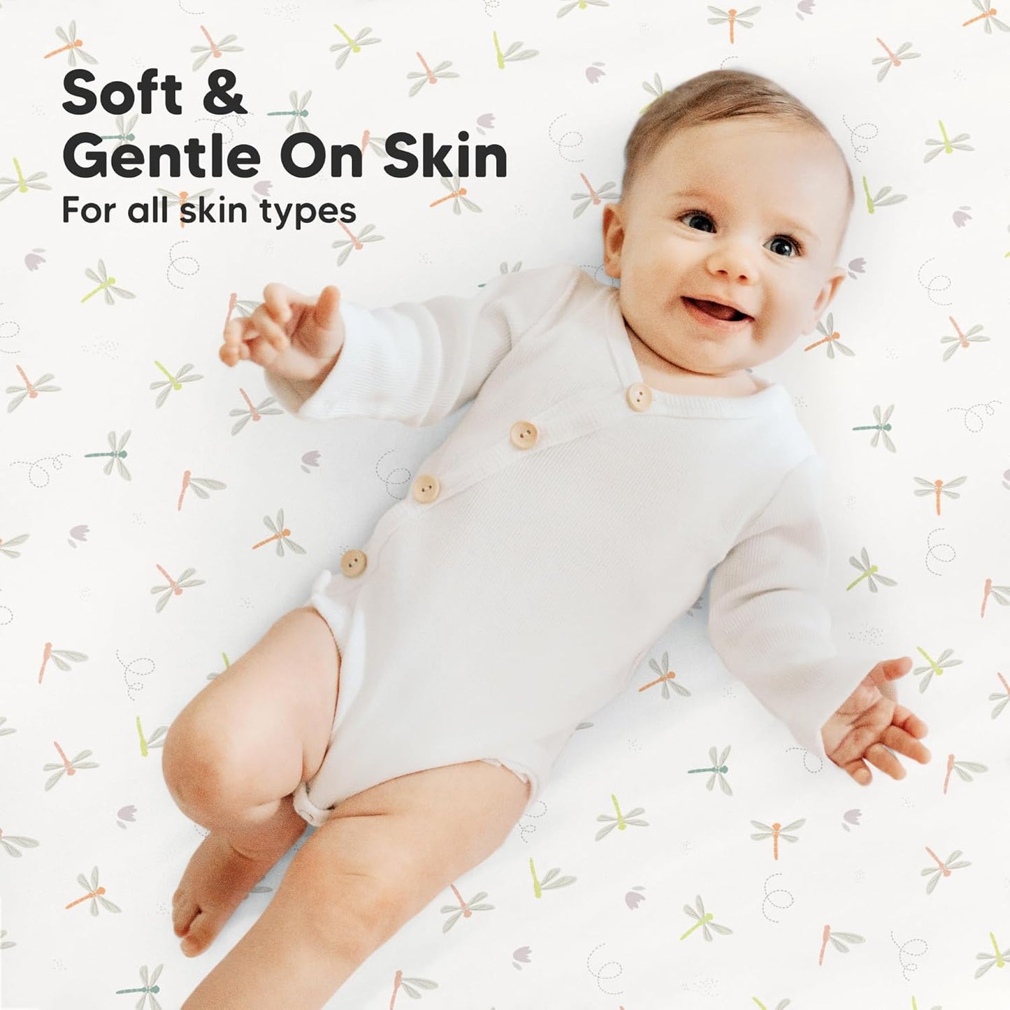 2-Pack Mini Crib Sheets Fitted - 38x26 Pack N Play Sheets for Pack and Play Mattress, Organic