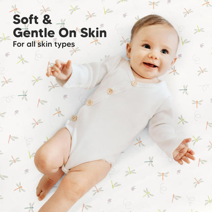 2-Pack Mini Crib Sheets Fitted - 38x26 Pack N Play Sheets for Pack and Play Mattress, Organic