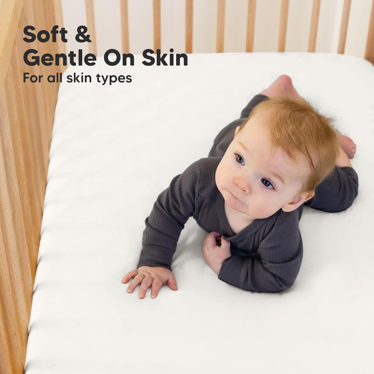 KeaBabies 2-Pack Organic Crib Sheets for Boys, Girls - 52x28 Fitted Crib Mattress Sheet Neutral