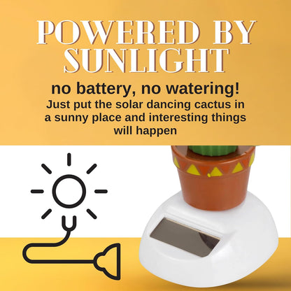 Solar Powered Dancing Cactus Toy – Sun Power Swinging Animated Bobble Dancer Solar Toys for Car Dashboard Dancing Cactus Holiday Car Decoration Solar Figures for Office Home Desk