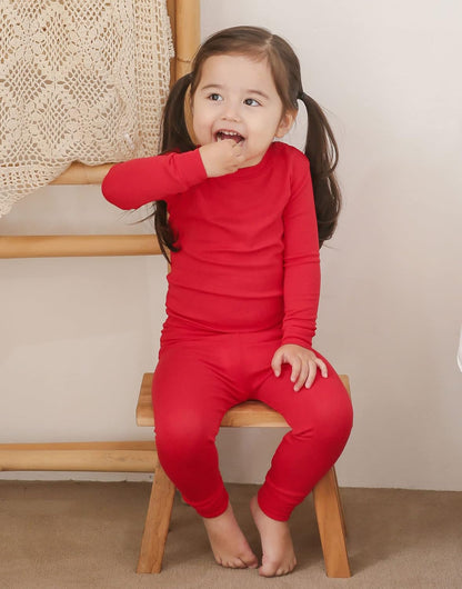 VAENAIT 6M-12Y Toddler Toddler Kids Toddler Girls Boys Soft Comfy Modal Tencel Solid Raglan Sleepwear Pajamas Pjs 2pcs Set