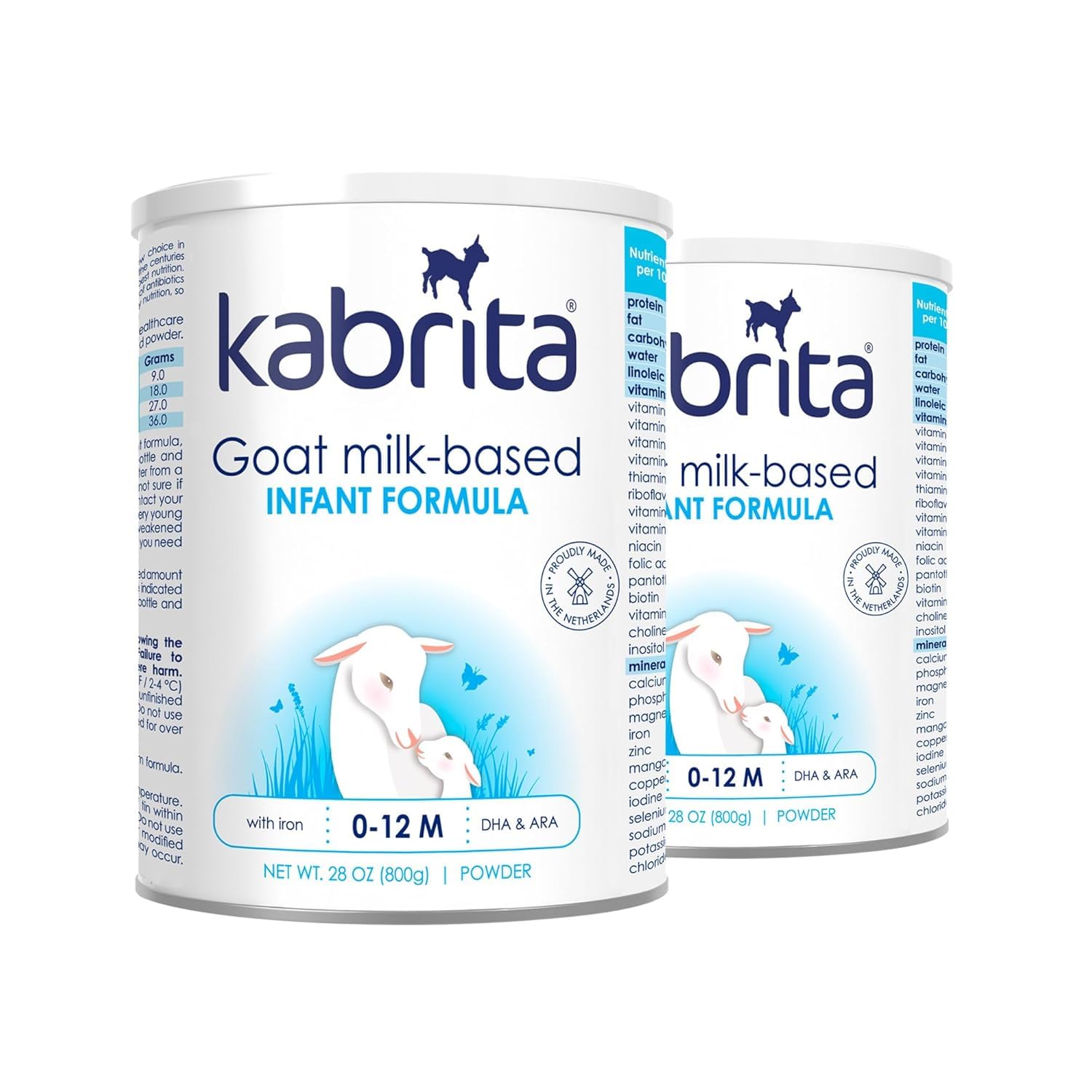 Kabrita Goat Milk-Based Infant Formula – 28oz – Pack of 2 – Natural, Gentle Baby Formula