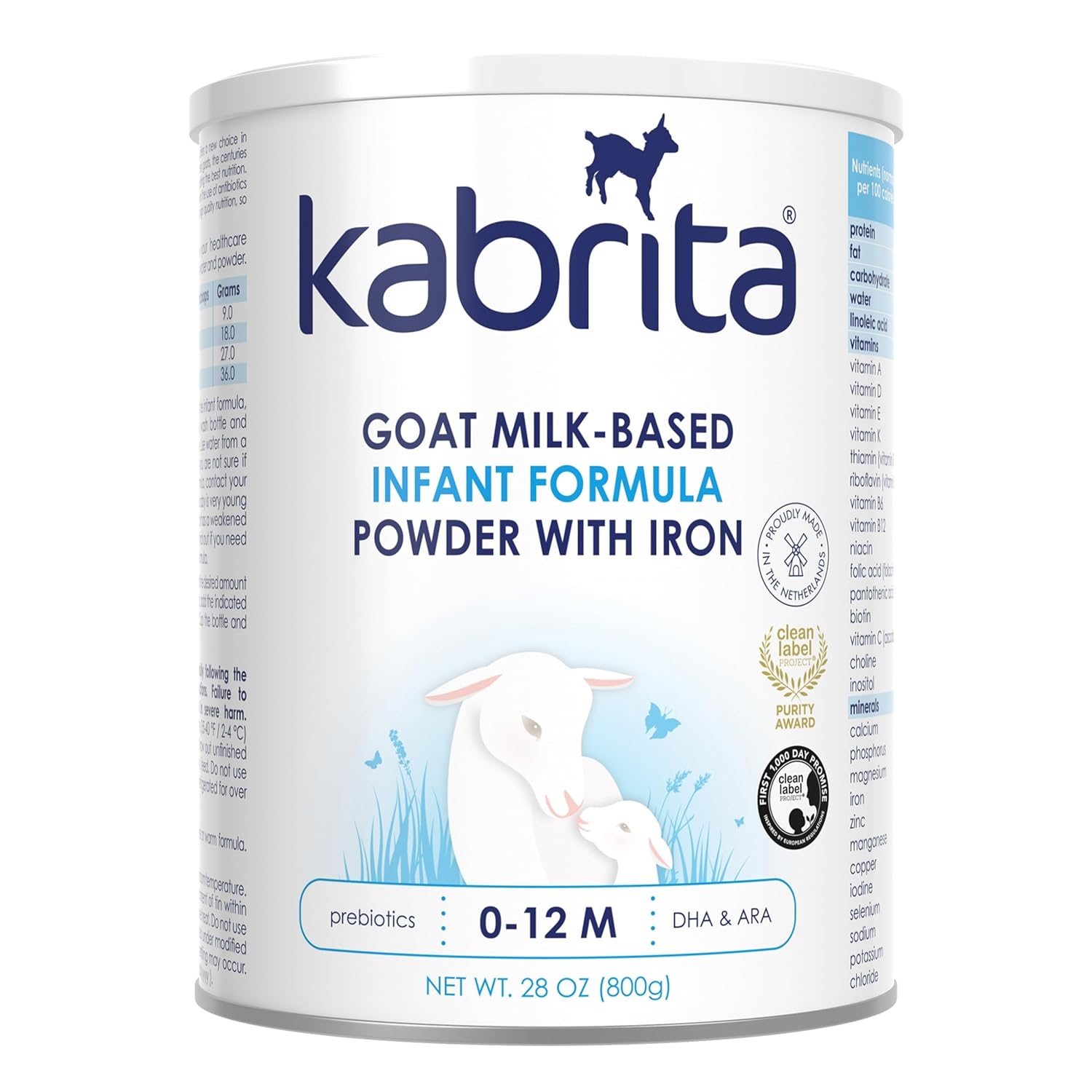 Kabrita Goat Milk Infant Formula - Easy to Digest Baby Formula 0-12 Months - Contains Prebiotics