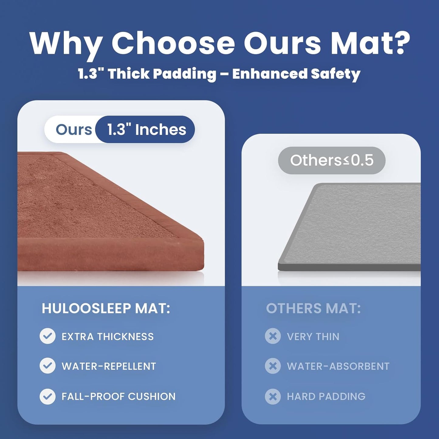 Baby Play Mat for Floor,1.3" Thick Memory foam Tummy Time Mat,Water Repellent Soft Coral Velvet Nursery Rug,Extra Large Non Slip for Crawling,Toddlers,Infants,kids,Tatami Style for Living Room(Brick)