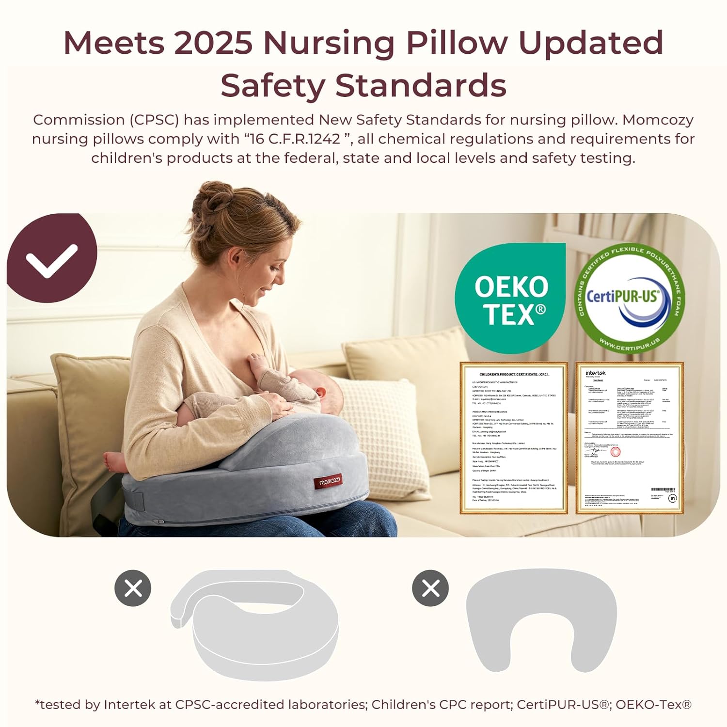 Momcozy Exclusive Memory Foam Nursing Pillow - Pioneering Safety Fence-Plus Size Breastfeeding