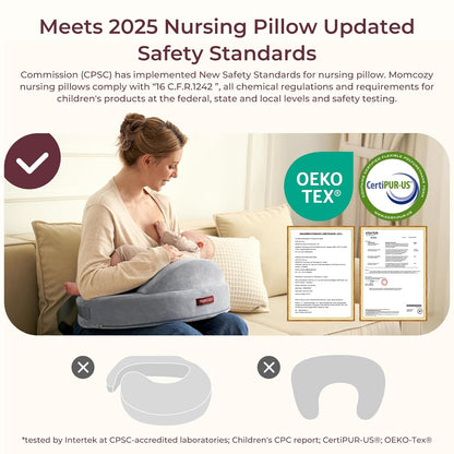 Momcozy Exclusive Memory Foam Nursing Pillow - Pioneering Safety Fence-Plus Size Breastfeeding