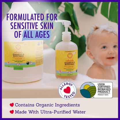 California Baby Calendula Baby Shampoo and Conditioner Set | 100% Plant-Based | 19oz Soothing