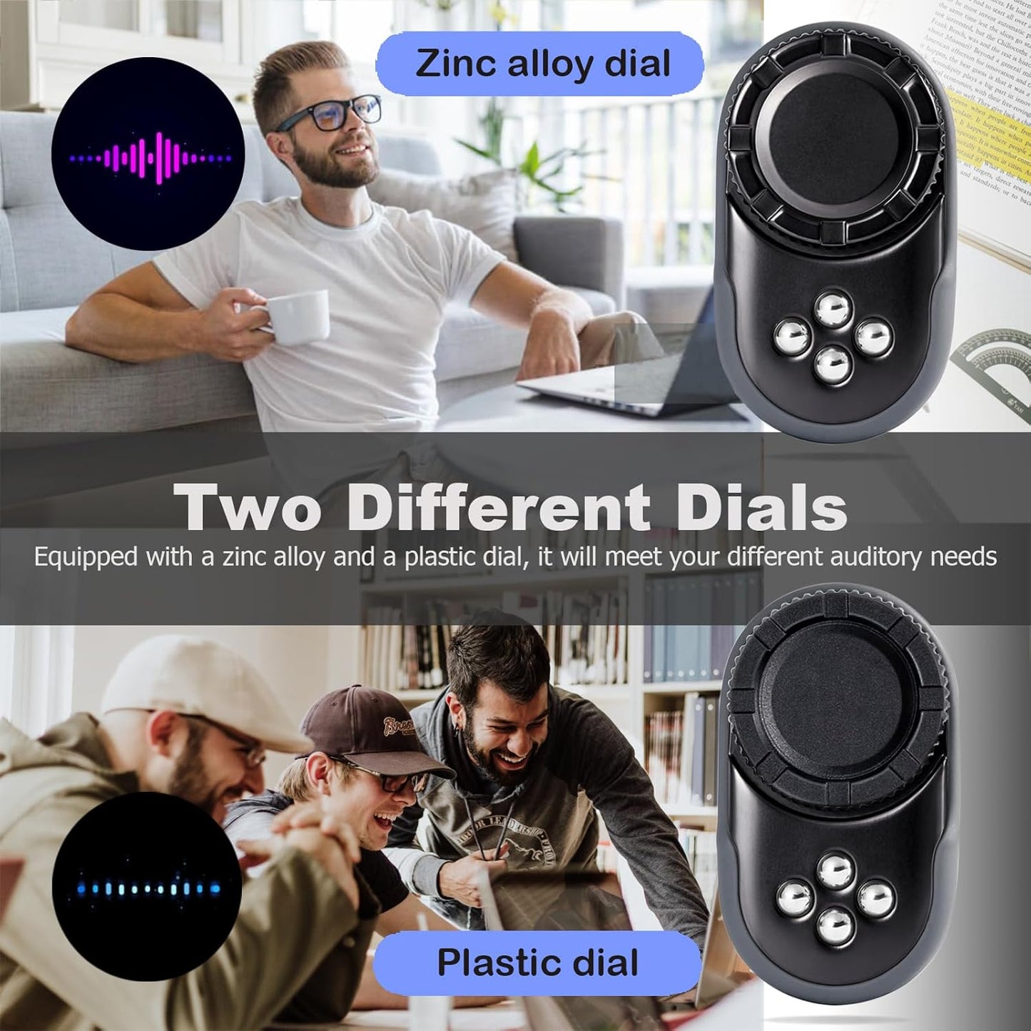 Fidget Toys Adults, OPPKIE Handheld Metal Desk Sensory Fidgets Toy Promotes Focus for Home Office Outdoors, Satisfying Toy for Men Teens Adults, Stress Pressure Anxiety Relief Tools (Black)