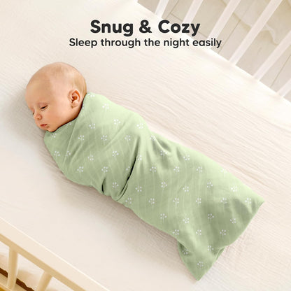4-Pack Muslin Swaddle Blankets for Boys, Girls - Organic Baby Swaddles for Newborns, Soft &