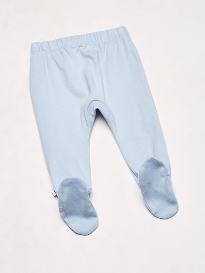 HonestBaby 3-pack Footed Pants Roomy Fit Pull on Bottoms 100% Organic Cotton for Infant Baby Boys, Girls, Unisex