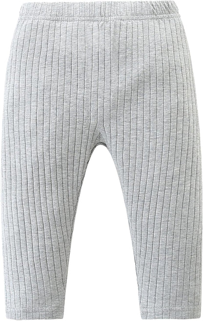 Baby and Toddler Girl's 5 Pack Cotton Ribbed Pull On Pants Leggings 0-4 Years