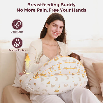 Momcozy Original Nursing Pillow for Breastfeeding-Pioneering Safety Fence- Wider Feeding Pillows