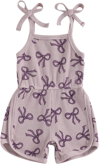 WZTYYDS Toddler Baby Girl Summer Clothes Floral Romper Tie-Up Strap Halter Jumpsuit Infant Summer Sling Playsuit 6M-3T