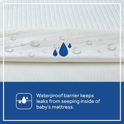 SEALY BABY OmniPedic Refresh Breathable 2 Stage Waterproof Crib Mattress Plus Toddler Bed Fit, Removable Knit Cover, GREENGUARD Gold Certified, Safety & Quality Tested, Made in USA, 52X28 -White