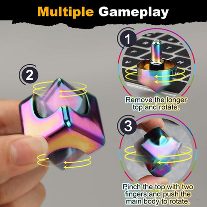 Infinity Cube Fidget Spinner Toy for Kid Adult, Metal EDC Fidget Block Figner Spinner 4 in 1 Focus