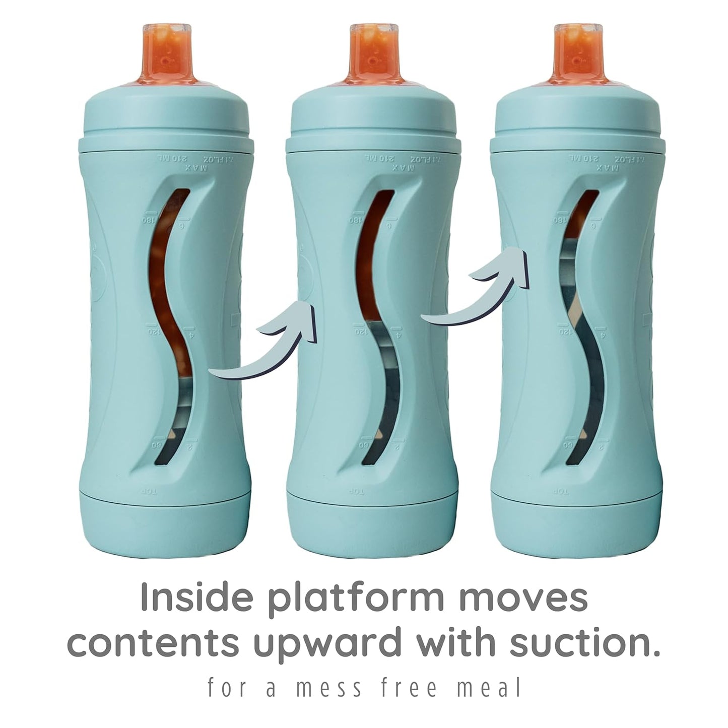 Subo Baby Food Bottle Starter Set | No Mess Baby Toddler Self Feeder | Squeeze Free Design for Purees, Smoothies, Yogurt, Oatmeal, or Thickened Liquids | Reusable Silicone Washable Cup (Duck Egg Blue)