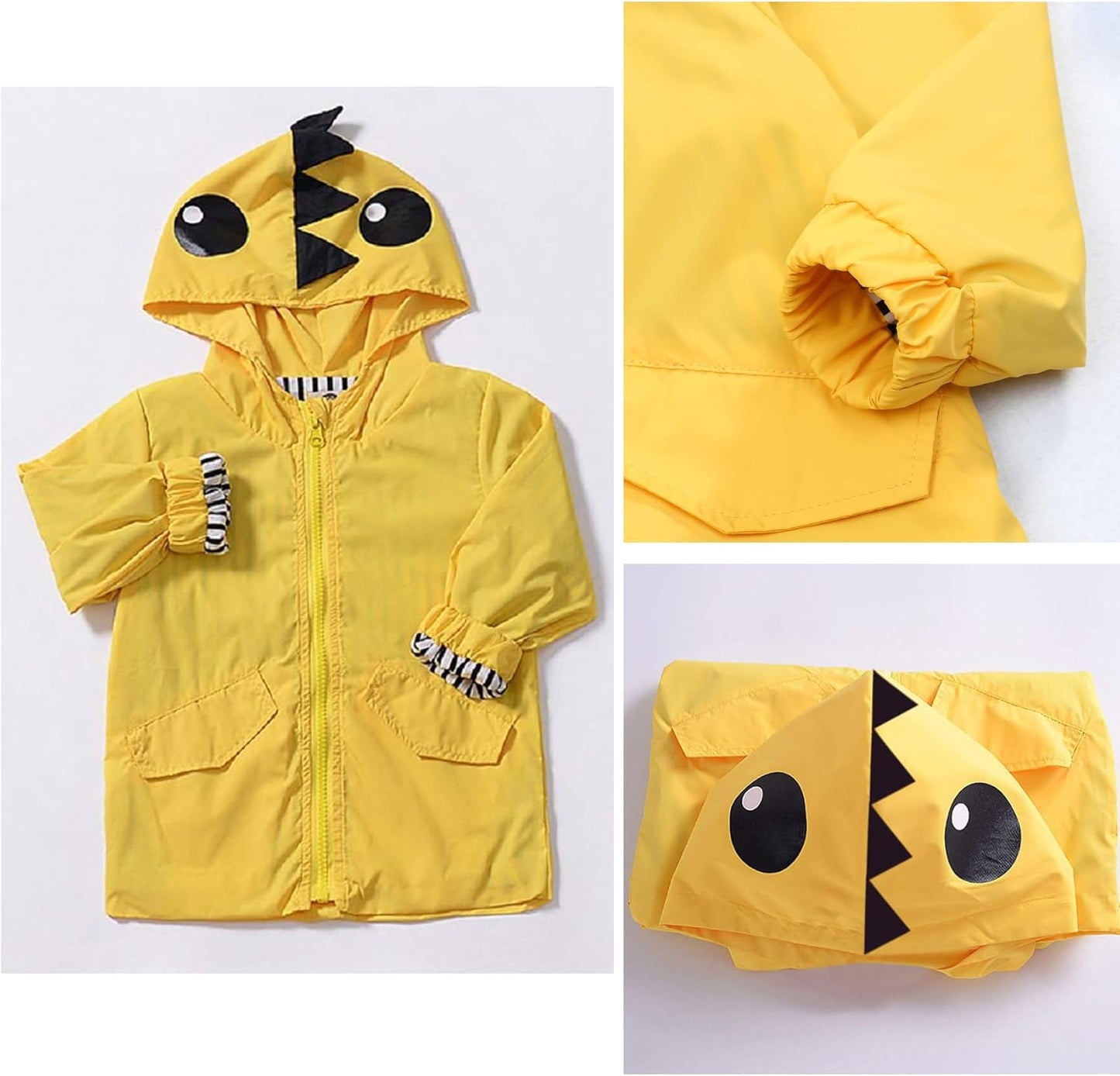 Toddler Baby Boy Girl Duck Rain Jacket Cute Cartoon Yellow Raincoat Hoodie Kids Coat Windbreaker School Outfit