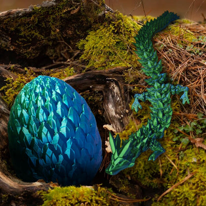 3D prited dragon ,3D Printed Dragon in Egg, Crystal Dragon Fidget Toy for Adult, Home Office Decor Executive Desk Toys， Fidget Toys for Adults and Kids (Blue Green)