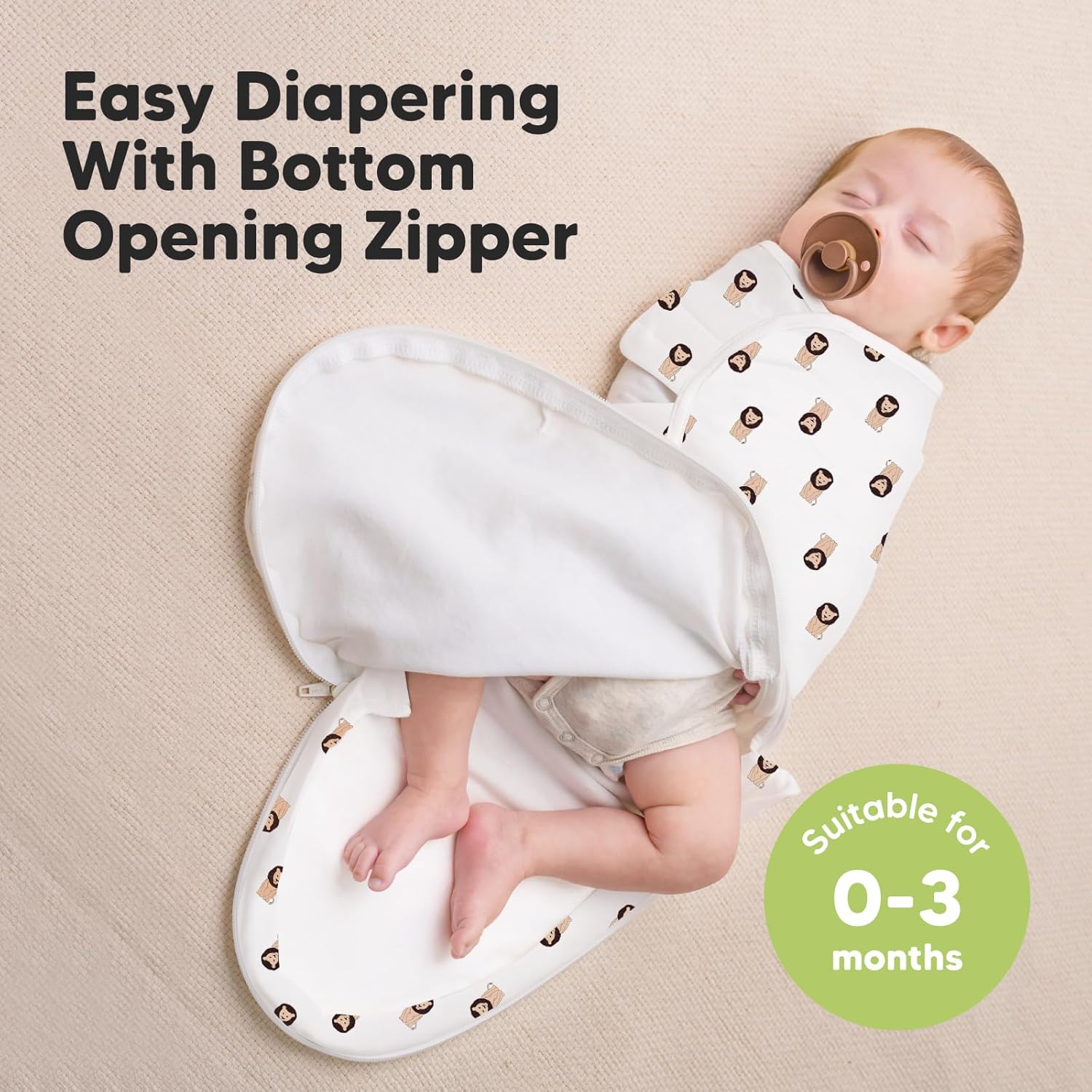 Baby Swaddle Sleep Sacks with Zipper - 3-Pack Swaddles for Newborns 0-3 Months, Infant, Baby Girls