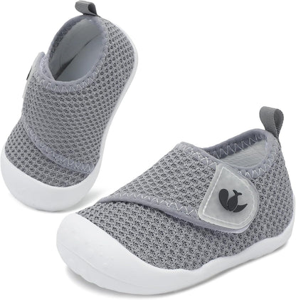 FEETCITY Baby First Walking Shoes Wide Baby Shoes Infant Sneakers Newborn Crib Shoe Barefoot Lightweight Slip On Shoe