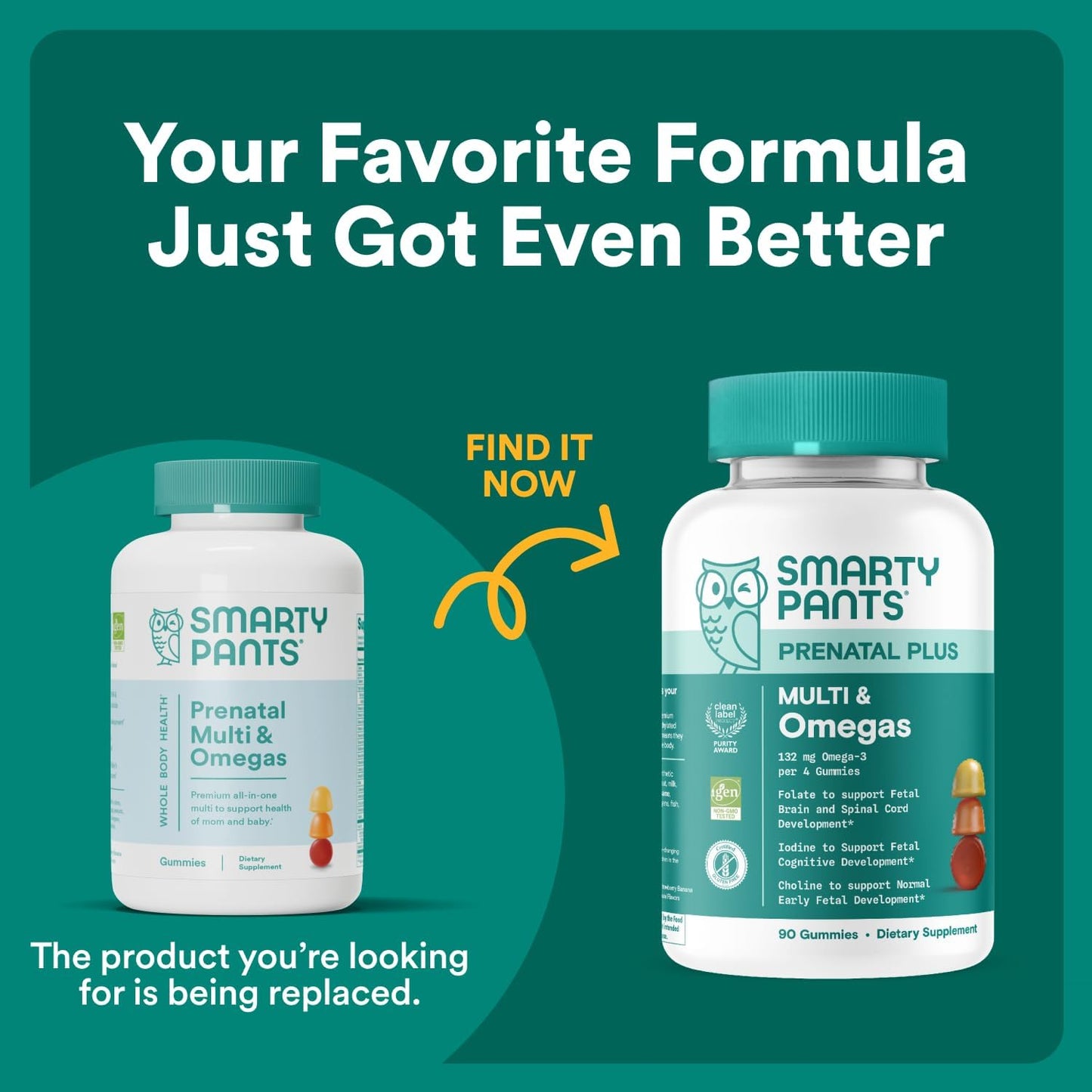SmartyPants Prenatal Vitamins for Women, Multivitamin Gummies: Omega 3 Fish Oil (EPA/DHA), Biotin