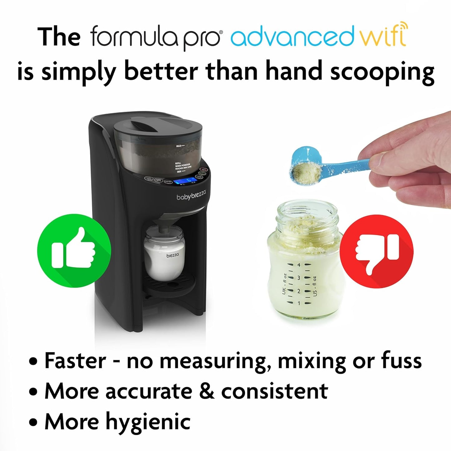 Baby Brezza Formula Pro Advanced WiFi Formula Dispenser - Automatically Mix a Warm Formula Bottle